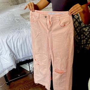 Light pink high rise wide leg jeans. USA size 6 EUR 38
